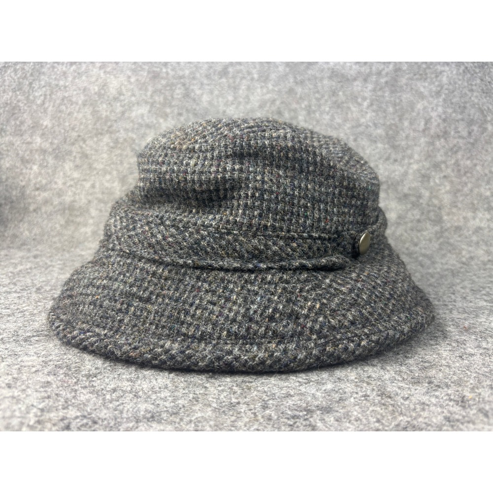 Orvis Bucket Hat Mens Small Grey Harris Tweed Wool Hand Woven Made in USA
